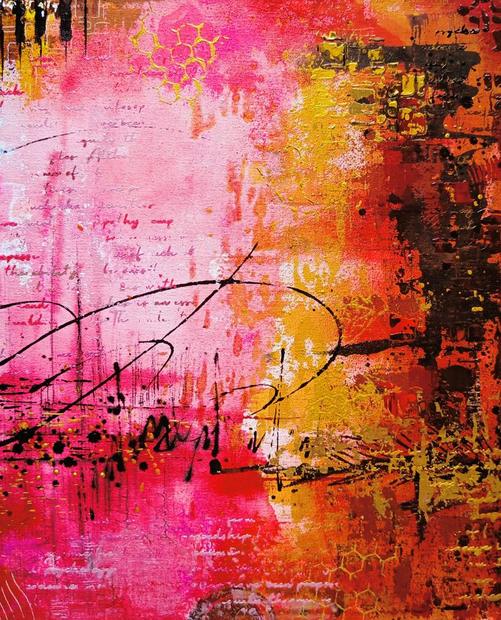 Solitude, acrylic painting by Vinda Shinde, abstract, 16 × 20 in