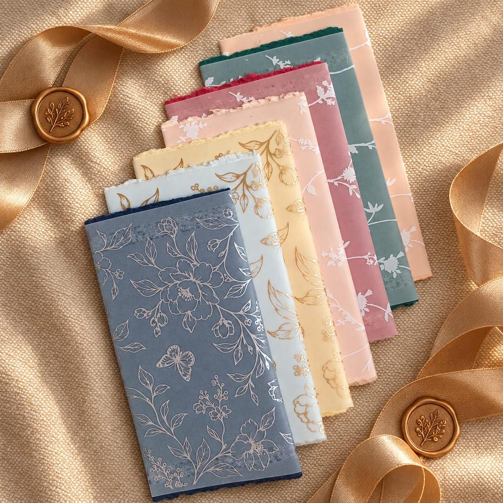 Pastel floral envelopes with wax seals